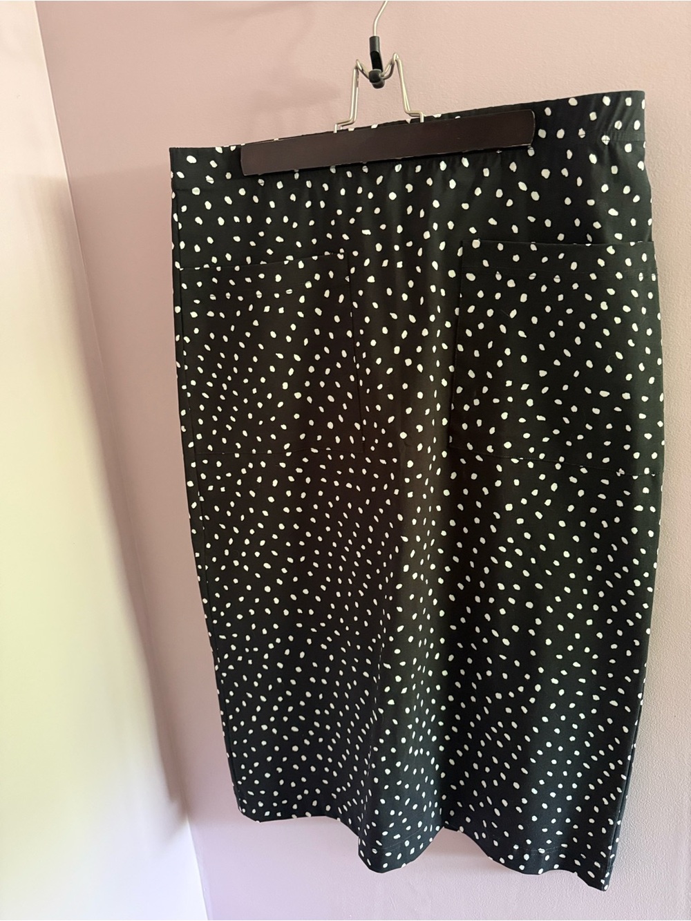 Ayrtight Black and White Polka Dot Midi Skirt